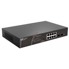Reyee Switch RG-ES110GDS-P (8 x 1000M copper ports and 2 x 1000M uplink SFP ports: 8 ports for PoE/PoE+, with the maximum PoE power up to 120 W; unman