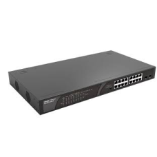 Reyee SwitchRG-ES118GS-P (16 x 1000M copper ports and 2 x 1000M uplink SFP combo ports: 16 ports for PoE/PoE+, with the maximum PoE power up to 247 W;