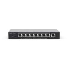 Reyee Switch RG-ES209GC-P(9-Port Gigabit Smart POE Switch, 9 Gigabit RJ45 Ports including 8 PoE/POE+ Ports,120W PoE power budget, Desktop Steel Case)