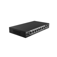 Reyee Switch RG-ES210GC-LP(10-Port Gigabit Smart POE Switch, 8 PoE/POE+ Ports with 2 Gigabit RJ45 uplink ports, 70W PoE power budget, Desktop Steel Ca