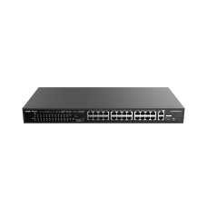 Reyee Switch RG-ES126S-P V.2 (24*10/100Mbps Base-TX Ports(POE, Max PoE budget:370W), 2*10/100/1000Mbps Base-T with 1Combo Uplink Ports)