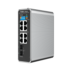 Reyee Switch RG-NIS2100-8GT2SFP-HP(L2 10-Port Cloud Managed Industrial Switch, with 1 x PoE++ Port, 7 x PoE+ Ports, and 2 x SFP Uplink Ports )