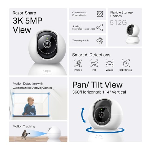 TP-Link Tapo C230 3K 5 MP AI-li Wi-Fi Kamera