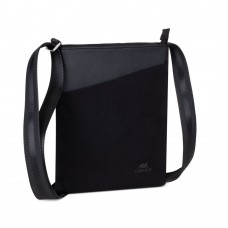 RIVACASE 8509 Black Canvas Crossbody bag, 8"