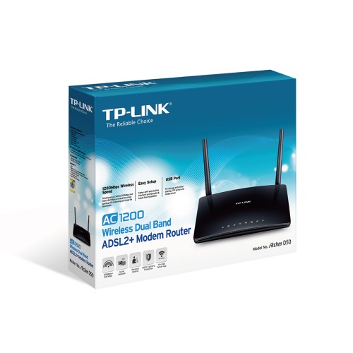Двухдиапазонный ADSL2+ модем-маршрутизатор AC1200 TP-Link Archer D50