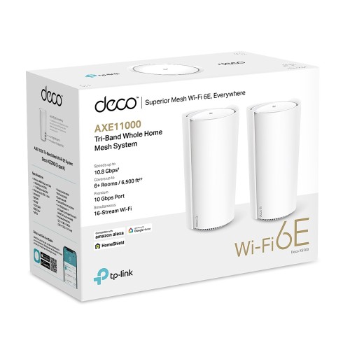 AXE11000 Mesh Wi-Fi 6E Sistemi TP-Link Deco XE200 (2-pack)
