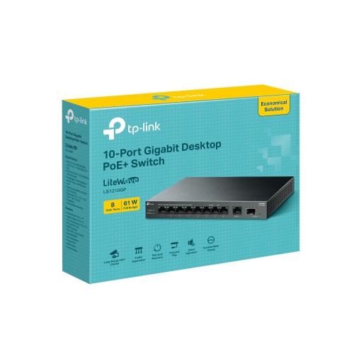 TP-Link LS1210GP 10 Portlu Gigabit PoE+ Kommutator